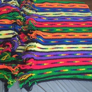Colorful Striped Crochet Blanket